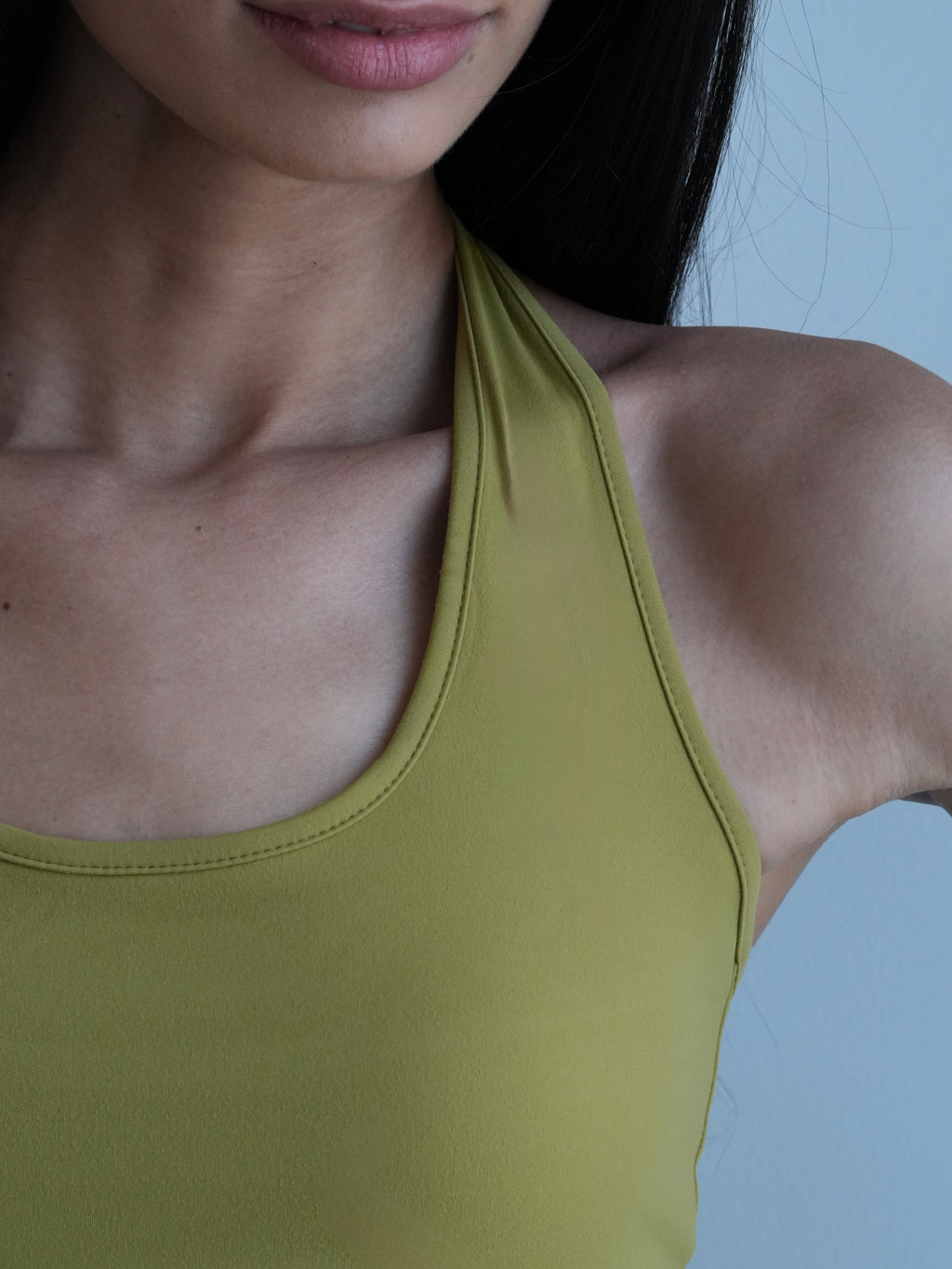 Women's Soft Halter Neck Top - Olive