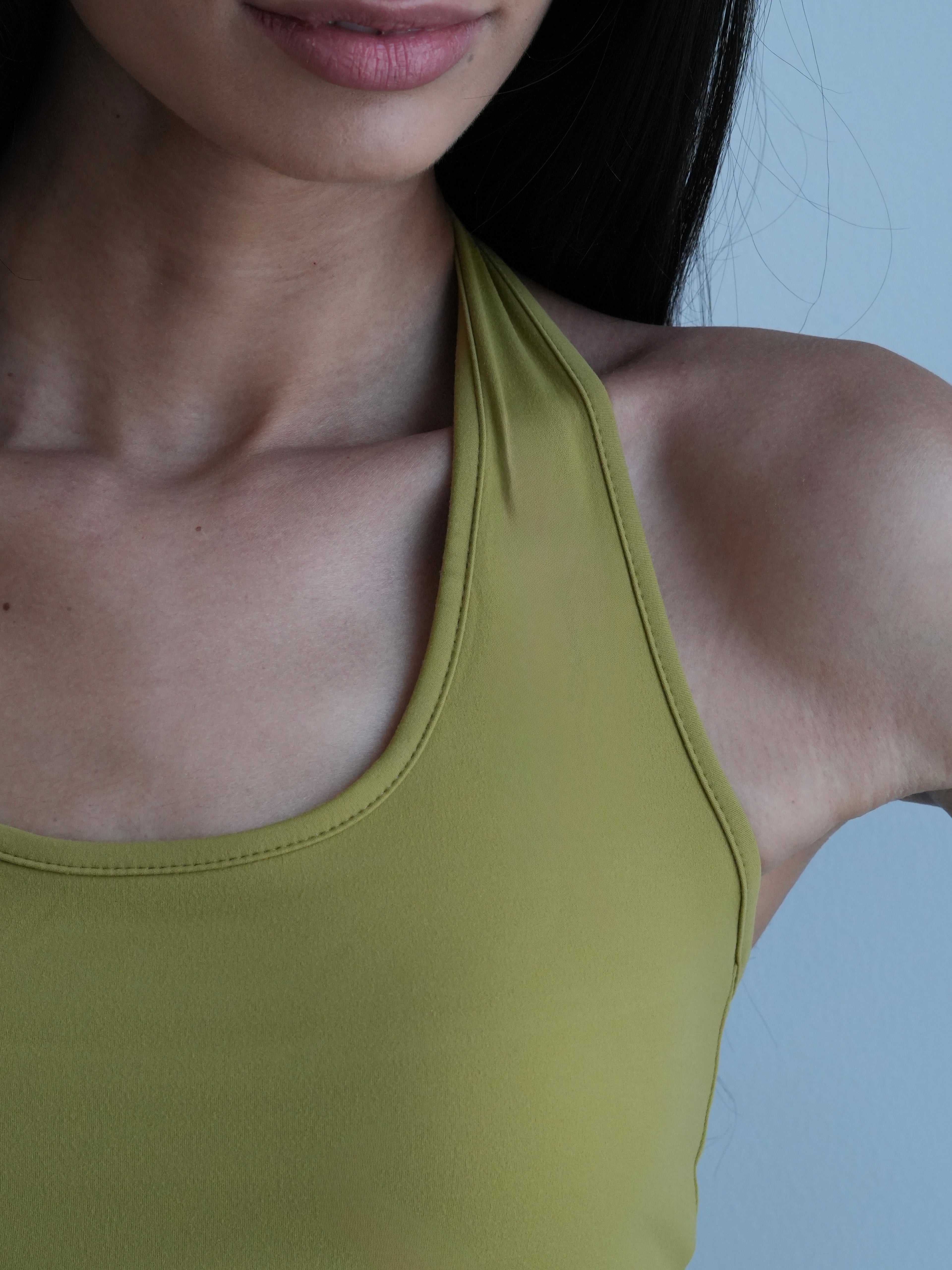 Women's Soft Halter Neck Top - Olive
