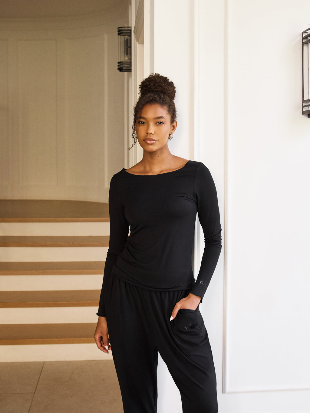 Women's Soft Boatneck Long Sleeve - Black