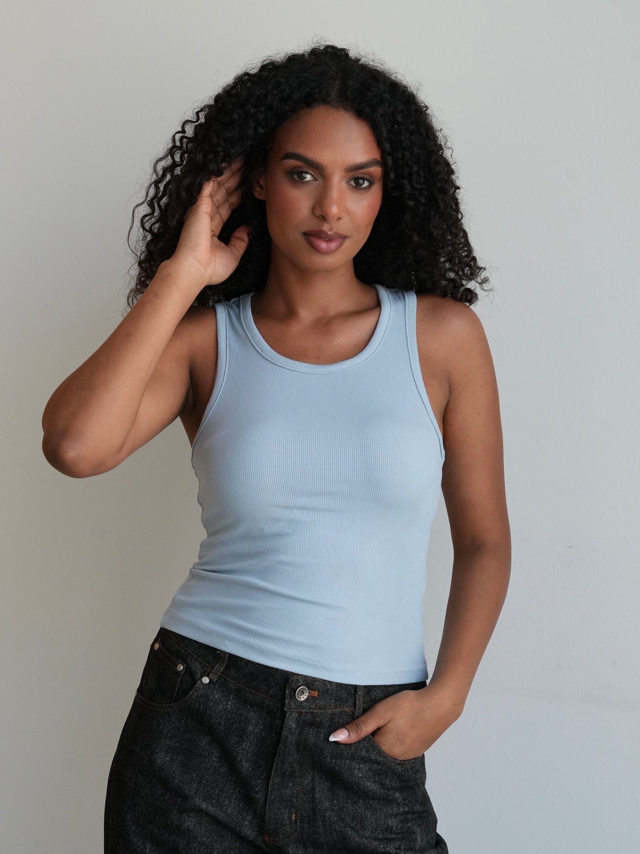 Women’s Ribbed Tank Top - Blue