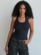 Women's Soft Halter Neck Top - Black