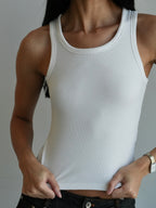 Women’s Ribbed Tank Top - Off White