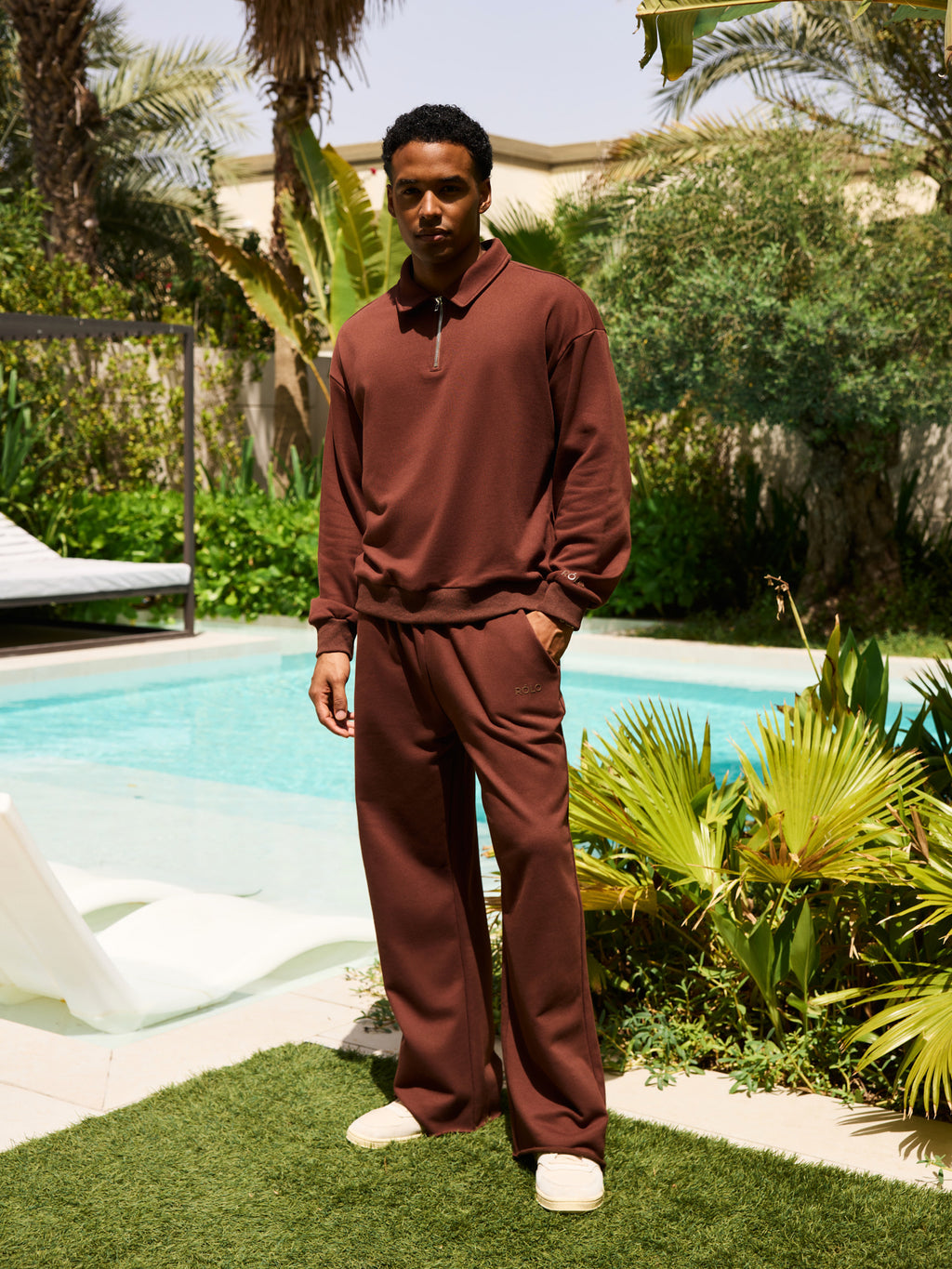 Unisex Wide Leg Pants - Brown