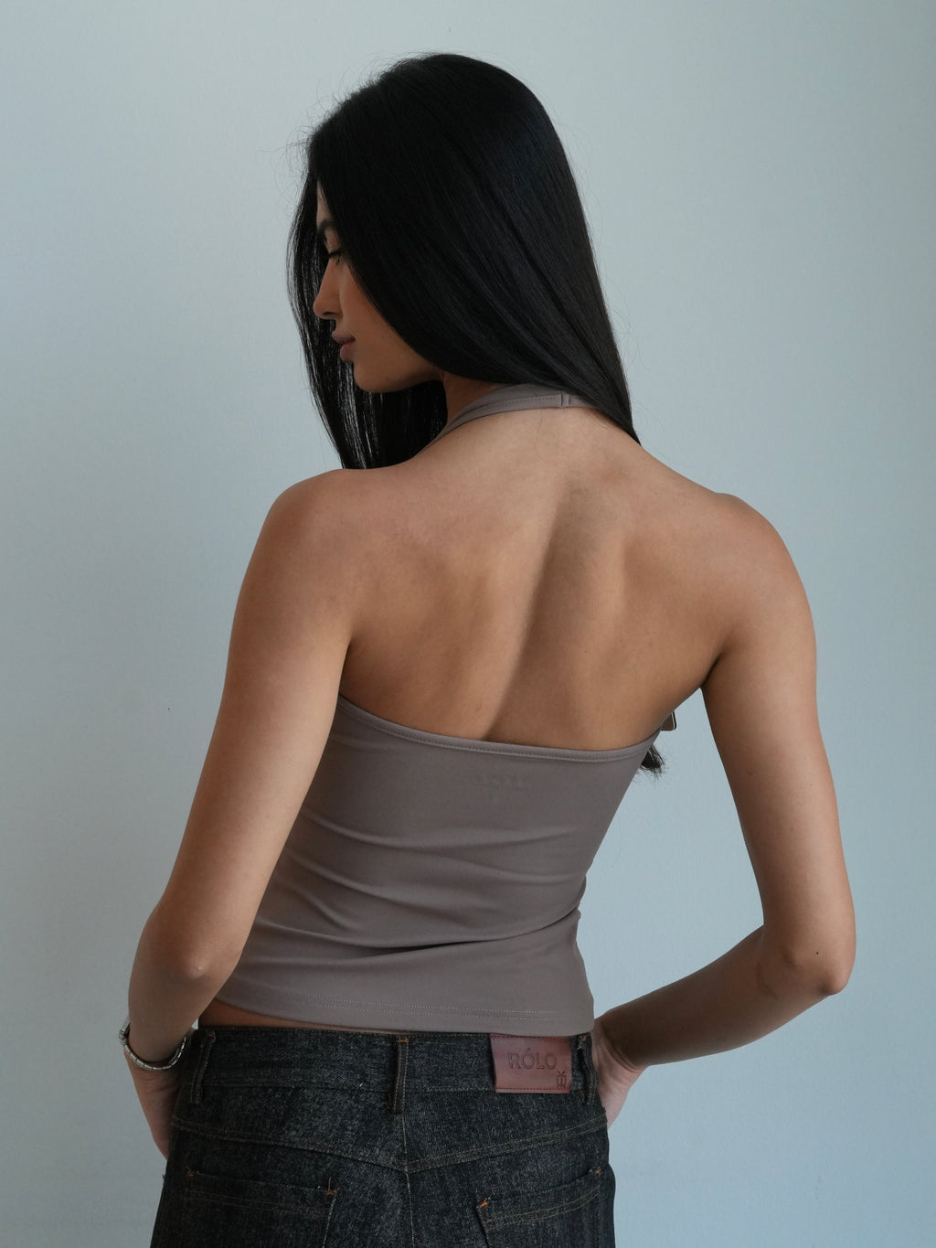 Women's Soft Halter Neck Top - Mocha
