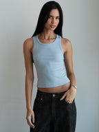 Women’s Ribbed Tank Top - Blue