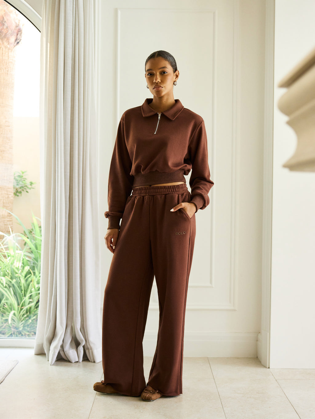 Unisex Wide Leg Pants - Brown