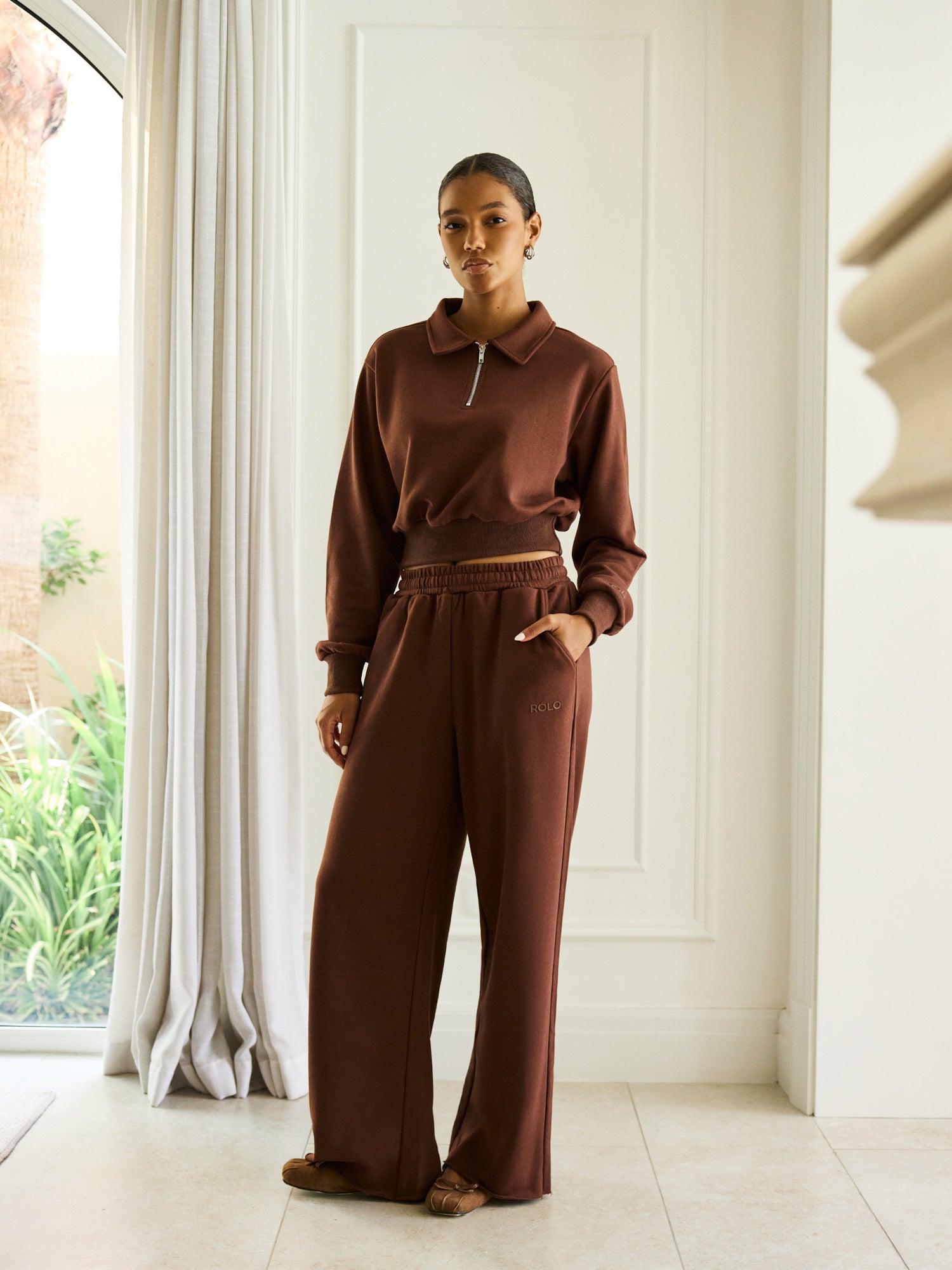 Unisex Wide Leg Pants - Brown