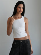 Women’s Ribbed Tank Top - Off White