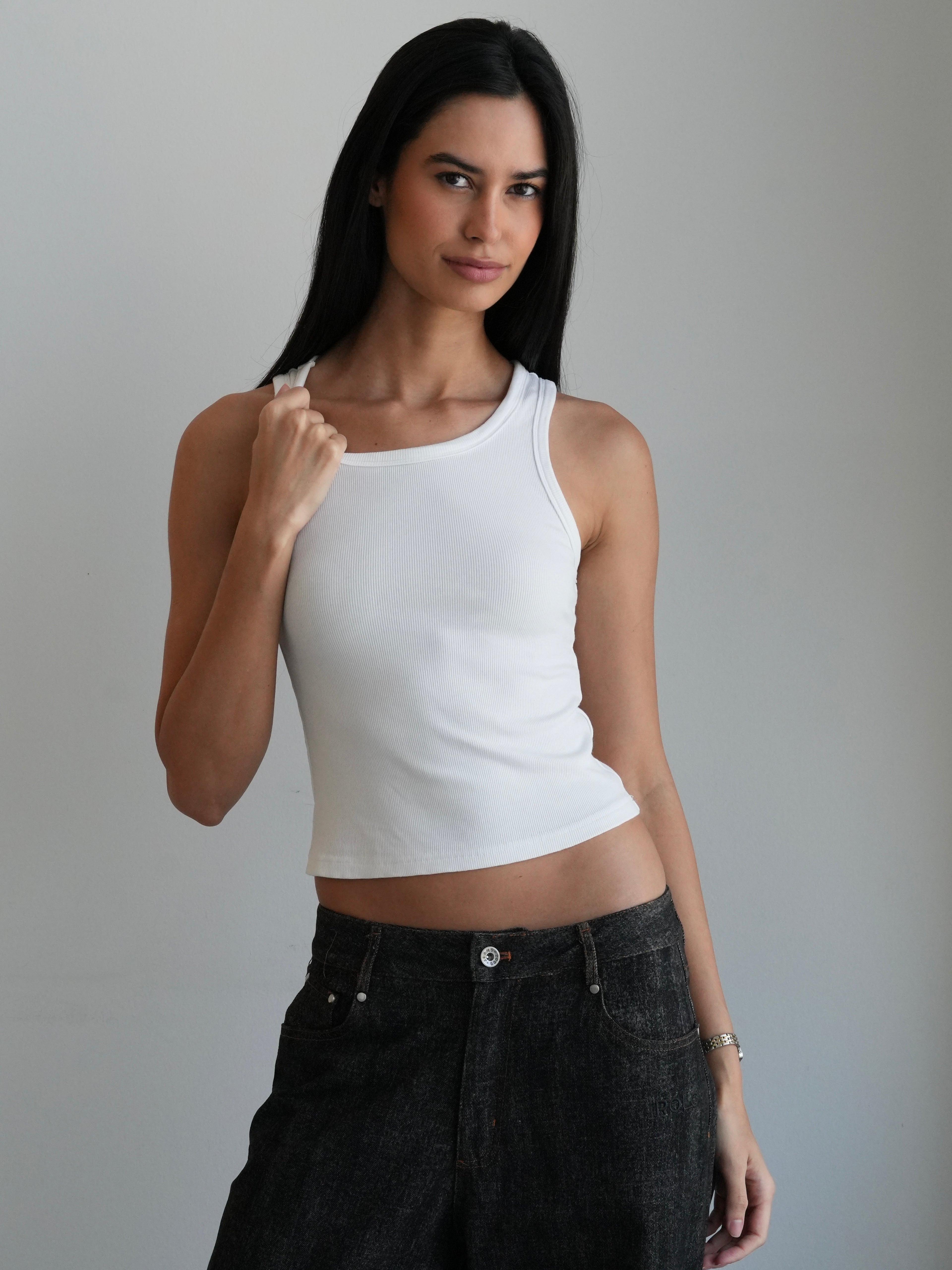 Women’s Ribbed Tank Top - Off White