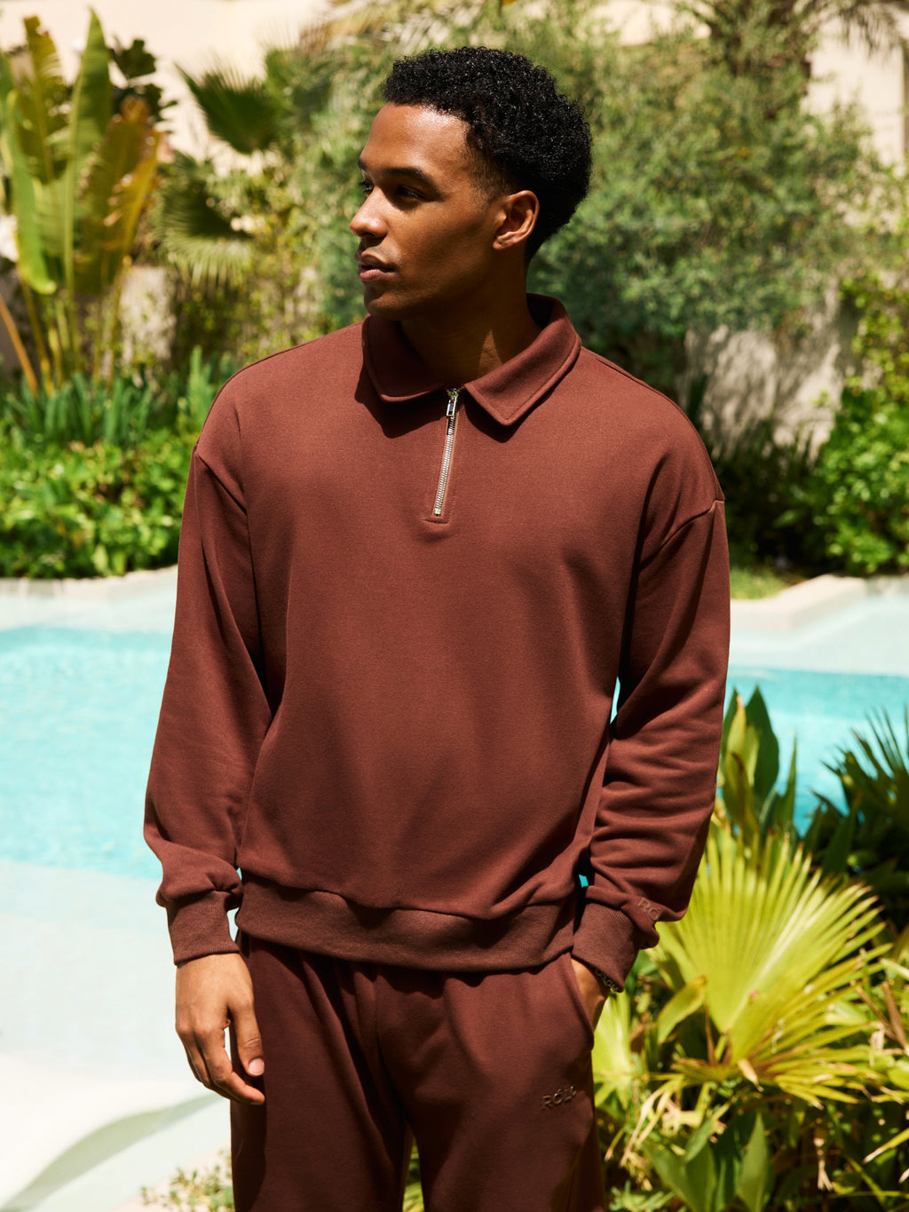Men's Polo Long Sleeve - Brown