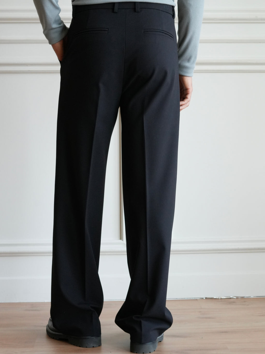 Men’s Tailored Wide Leg Pants – Black