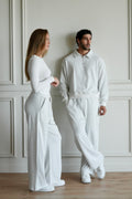 Unisex Wide Leg Pants - Light Grey