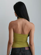 Women's Soft Halter Neck Top - Olive