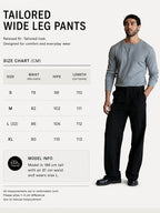 Men’s Tailored Wide Leg Pants – Black