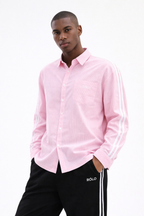 Striped Oversized Shirt - Pink