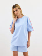 Oversized Crewneck Tee - Blue