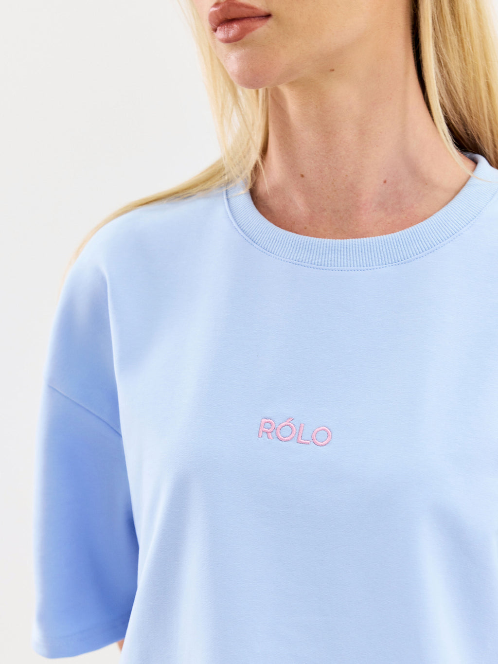 Oversized Crewneck Tee - Steel Blue