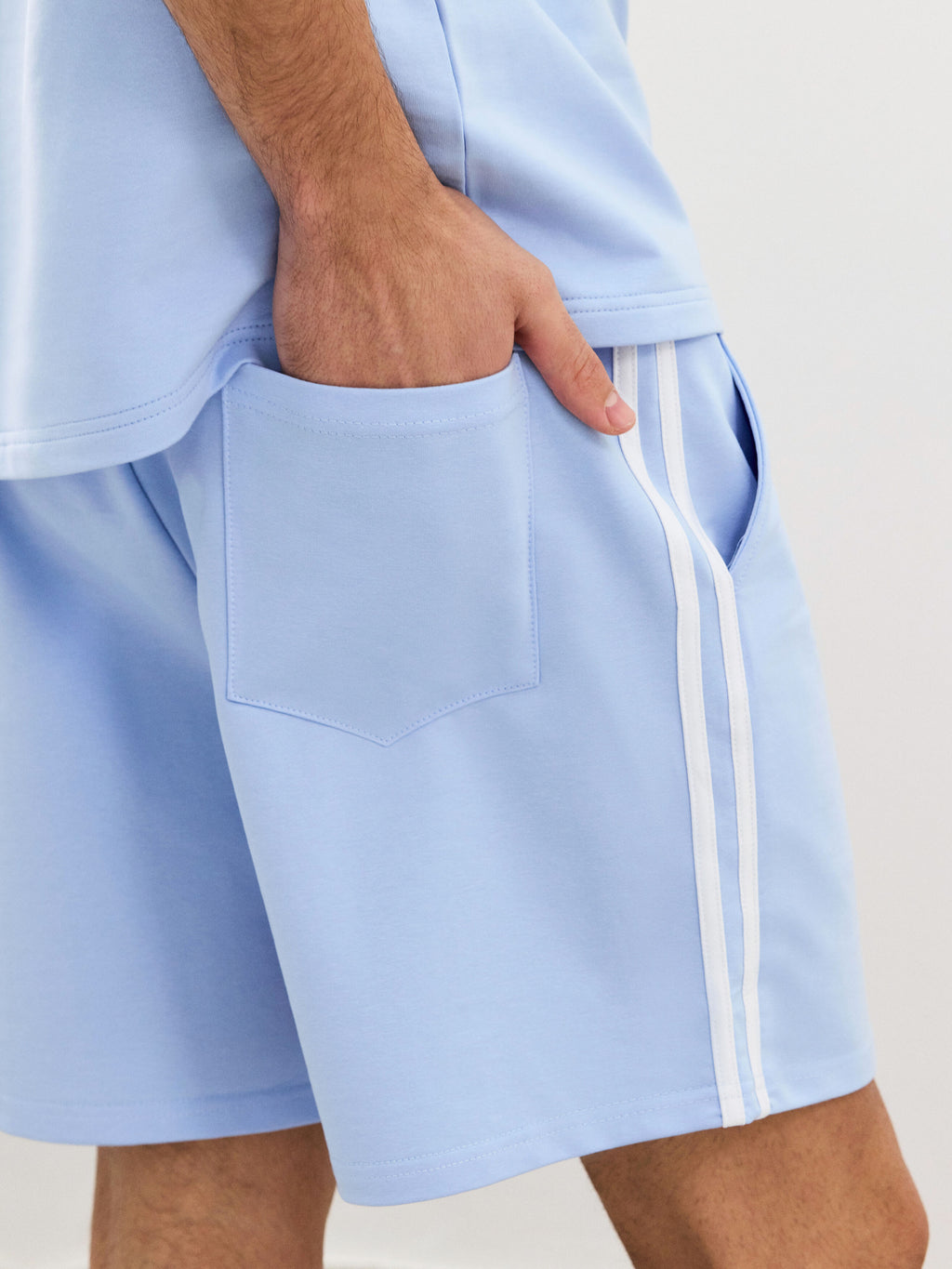 Relaxed Fit Shorts - Washed Denim Blue