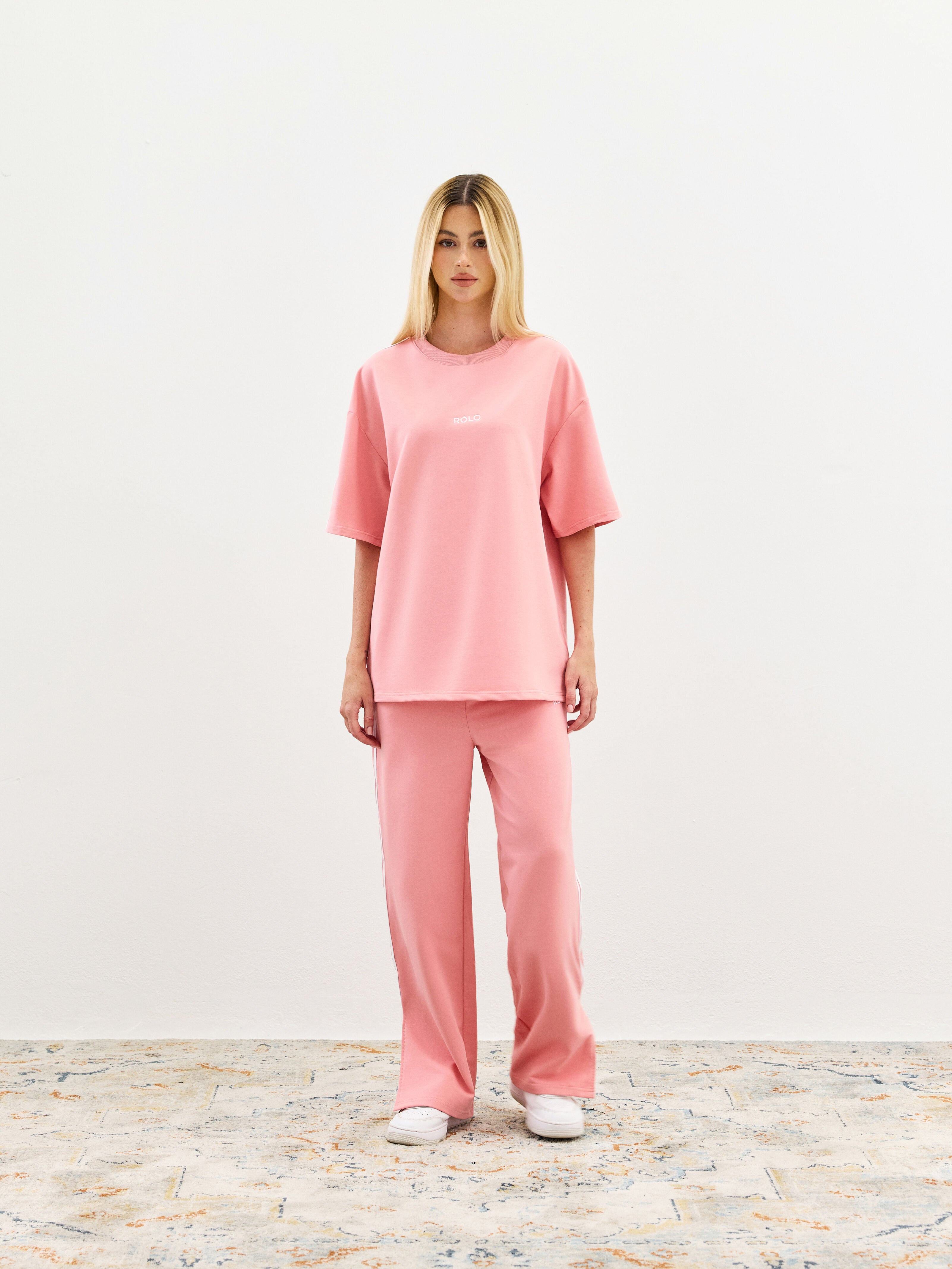 Oversized Crewneck Tee - Rose Pink