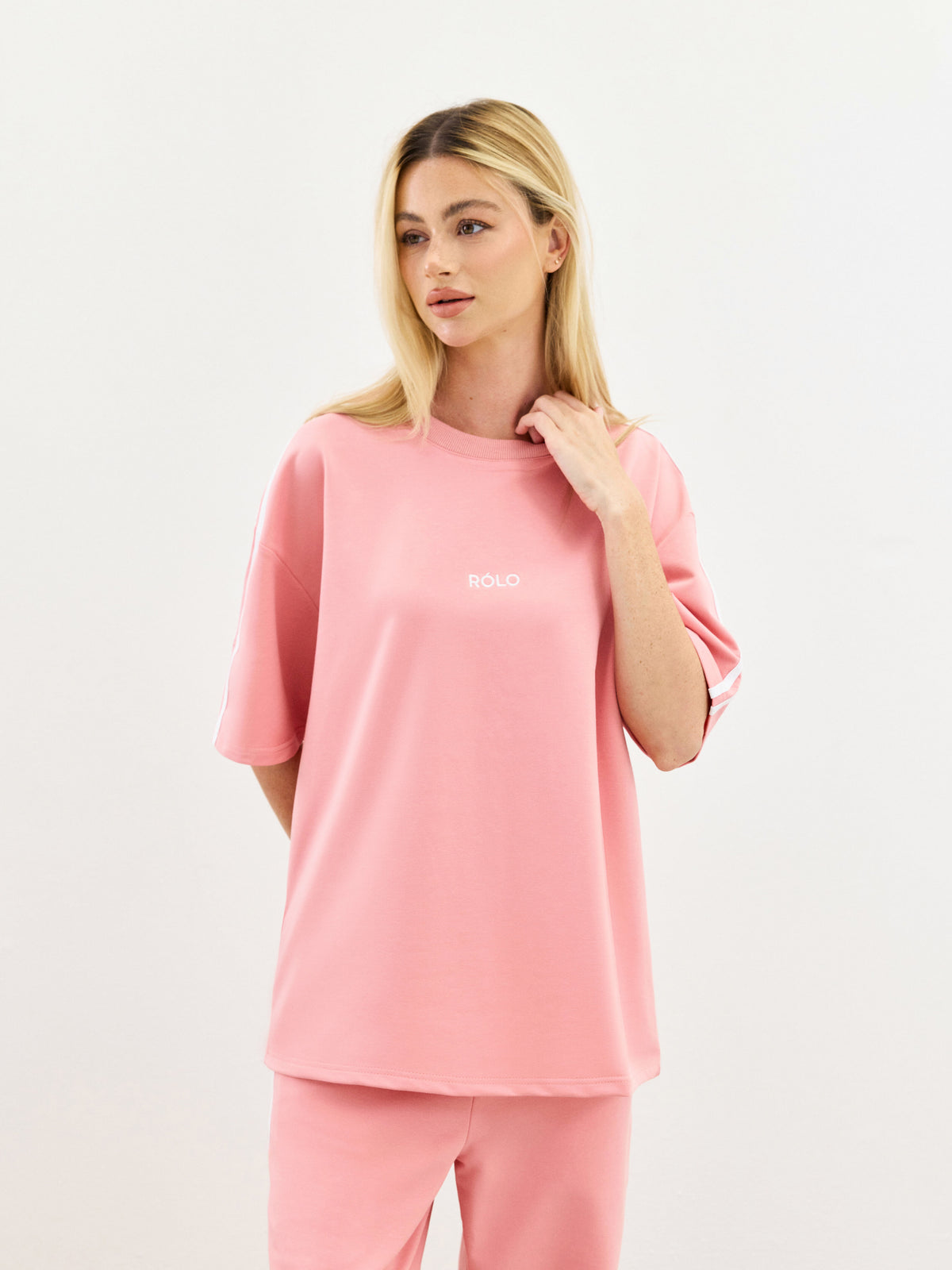 Oversized Crewneck Tee - Rose Pink