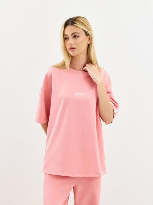 Oversized Crewneck Tee - Rose Pink