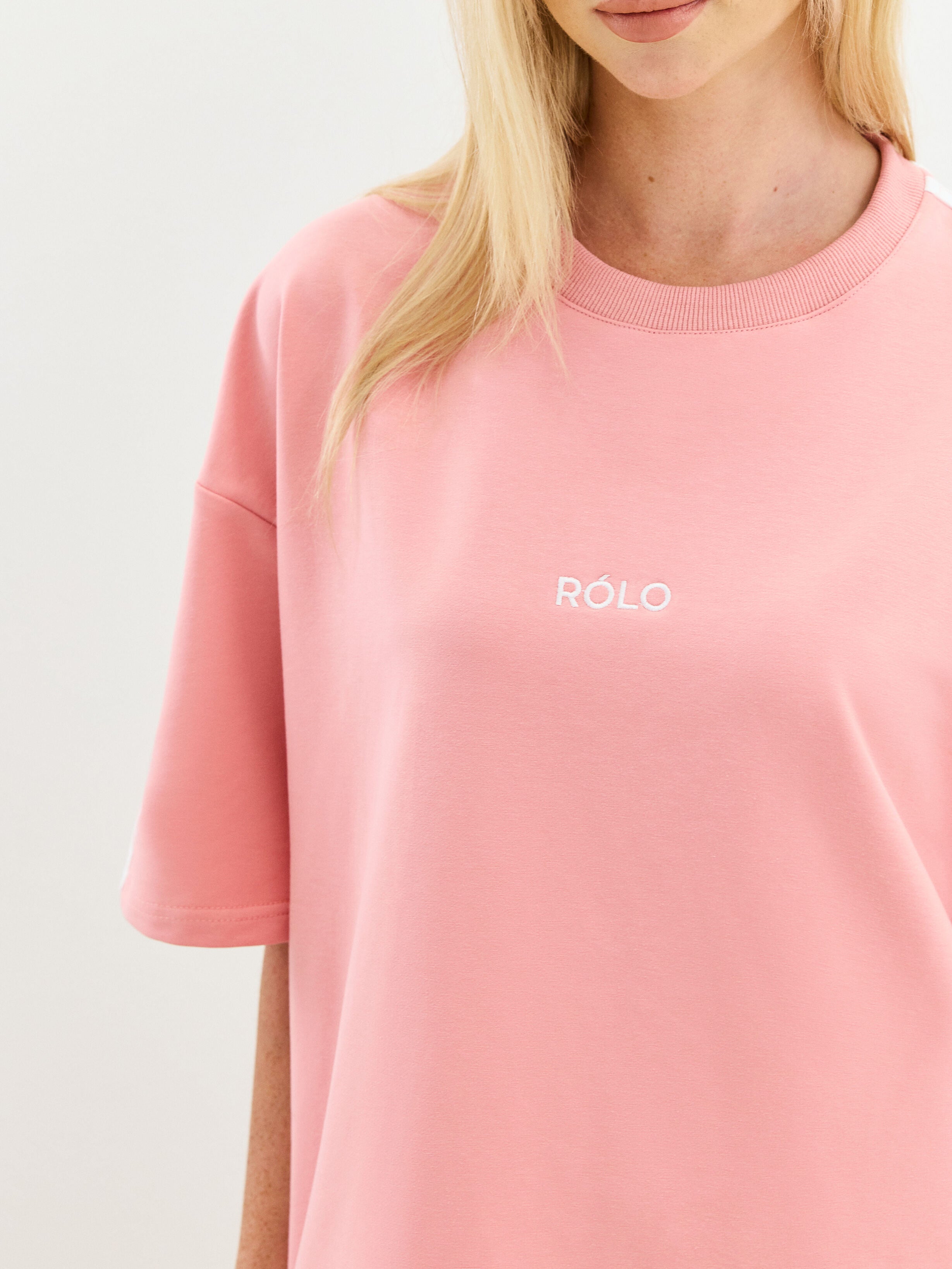 Oversized Crewneck Tee - Rose Pink