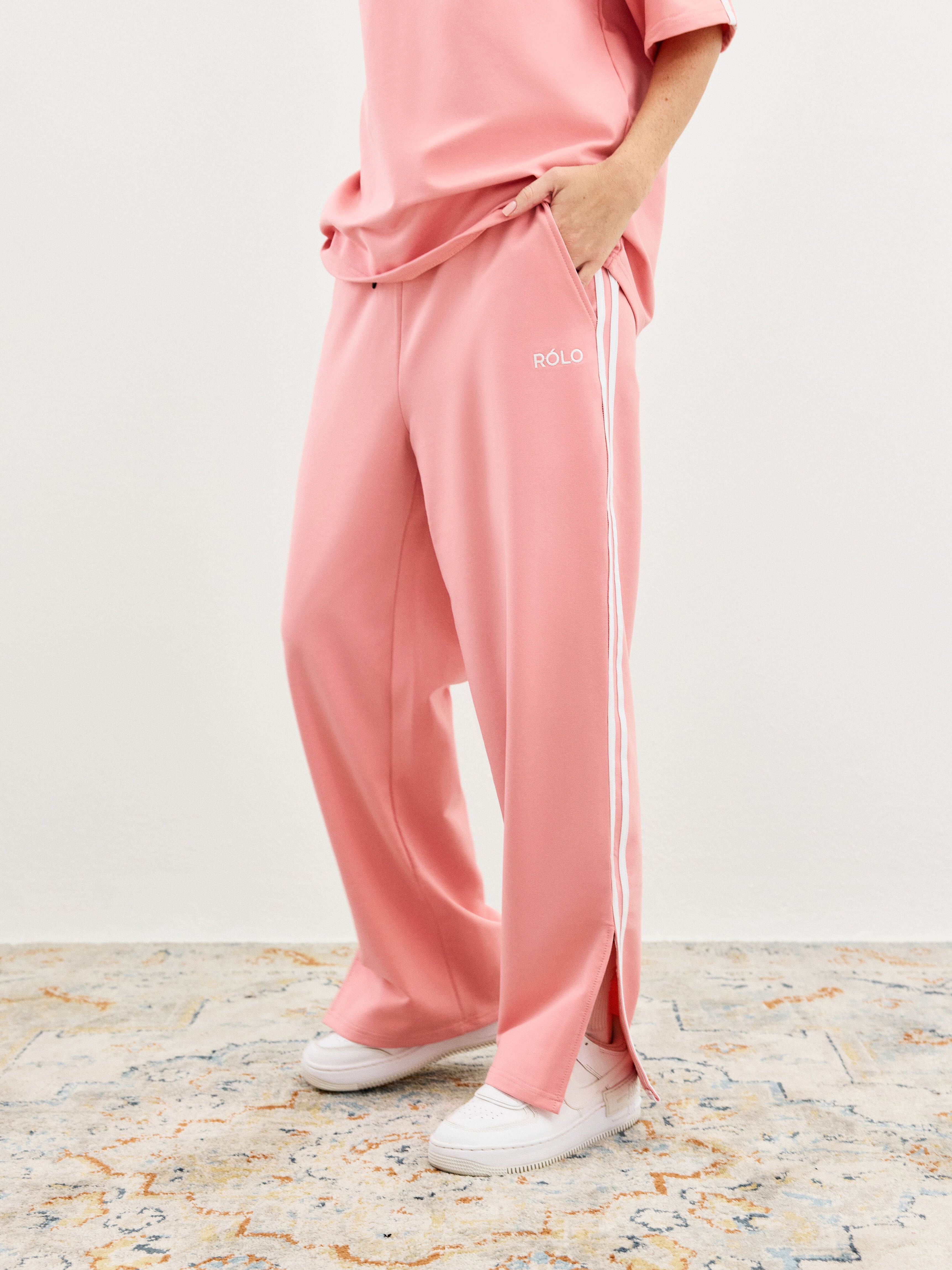 Relaxed Track Pants - Dusty Pink