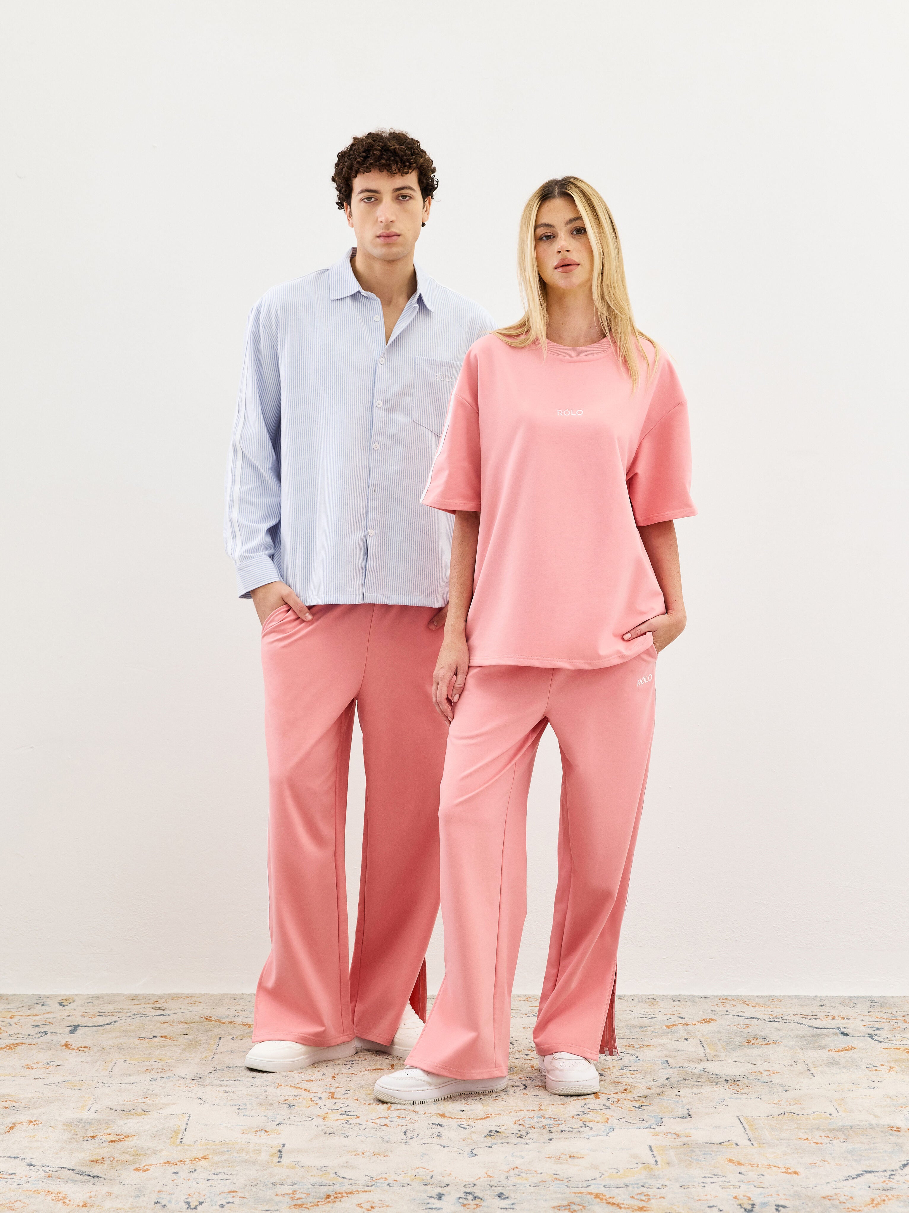 Relaxed Track Pants - Dusty Pink