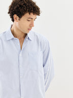 Striped Oversized Shirt - Blue