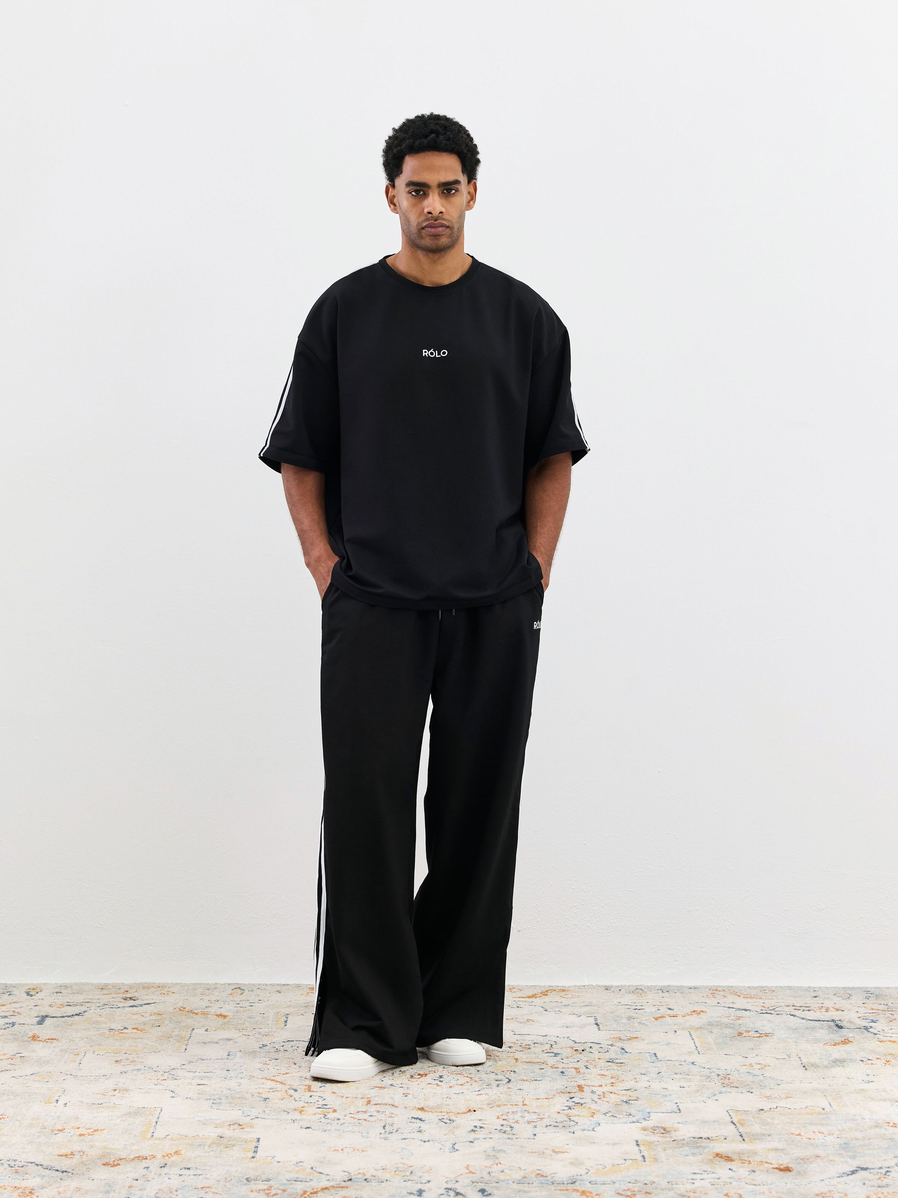 Relaxed Track Pants - Black