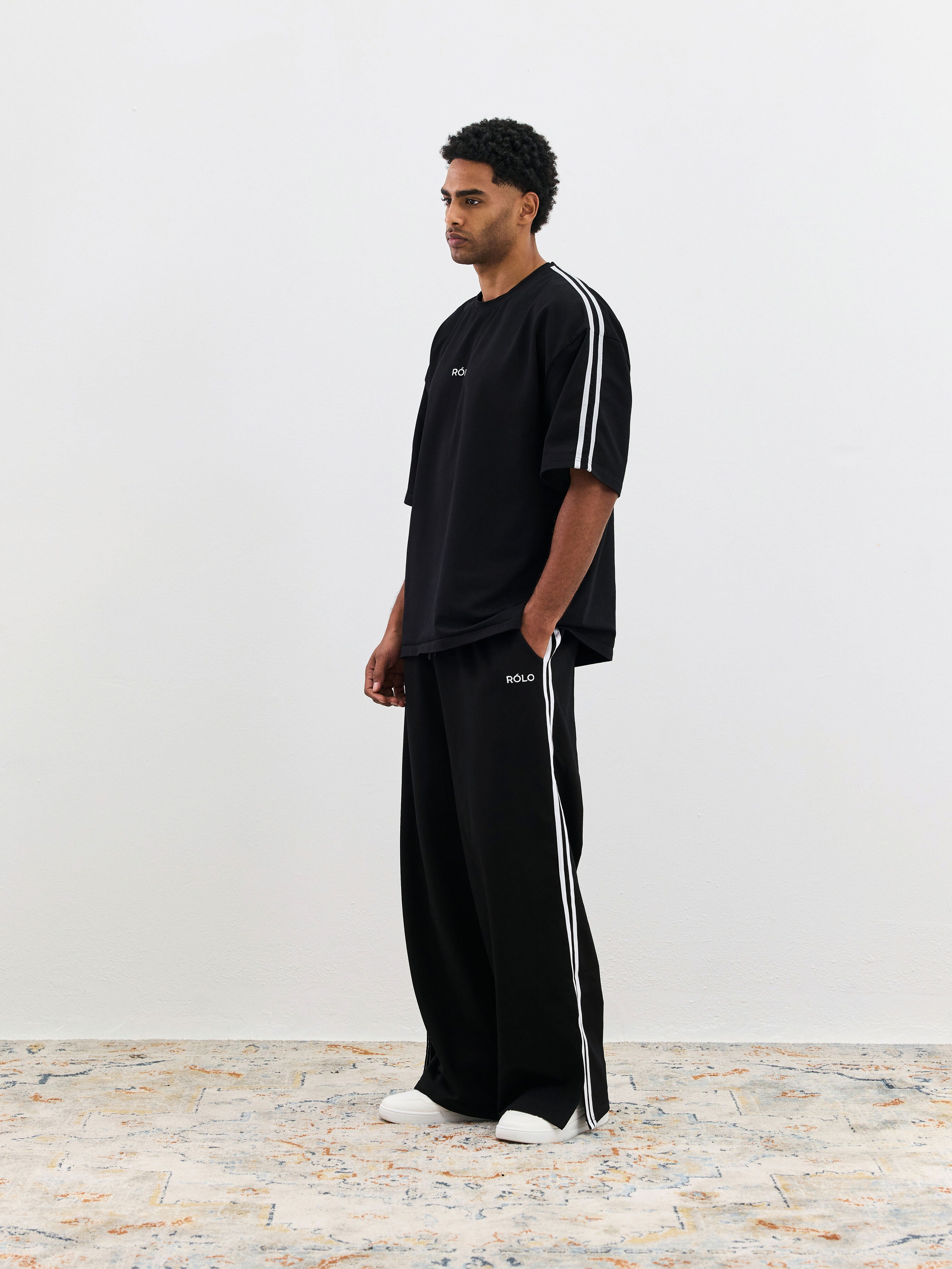 Relaxed Track Pants - Black