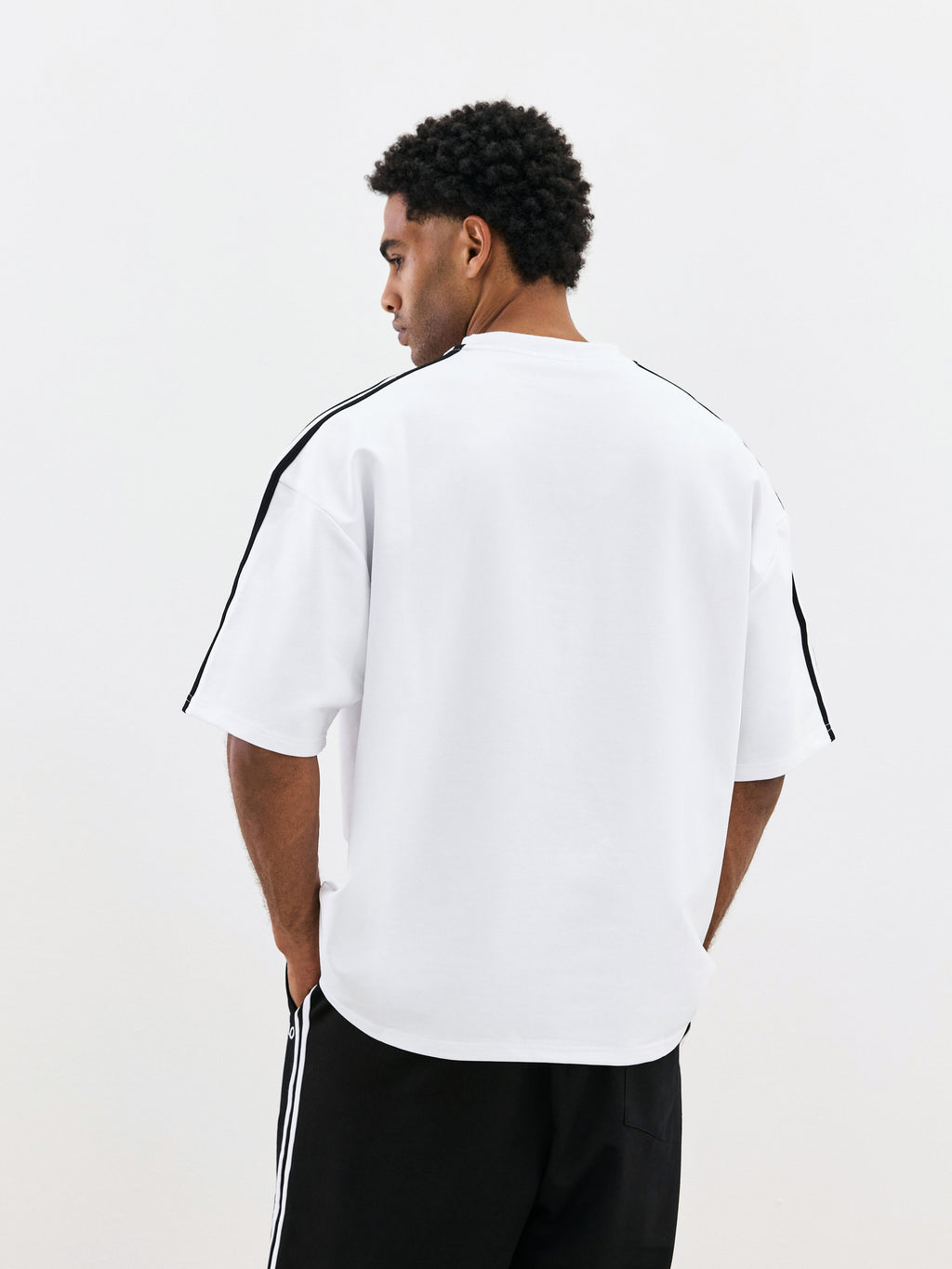 Oversized Crewneck Tee - White & Black