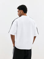 Oversized Crewneck Tee - White & Black