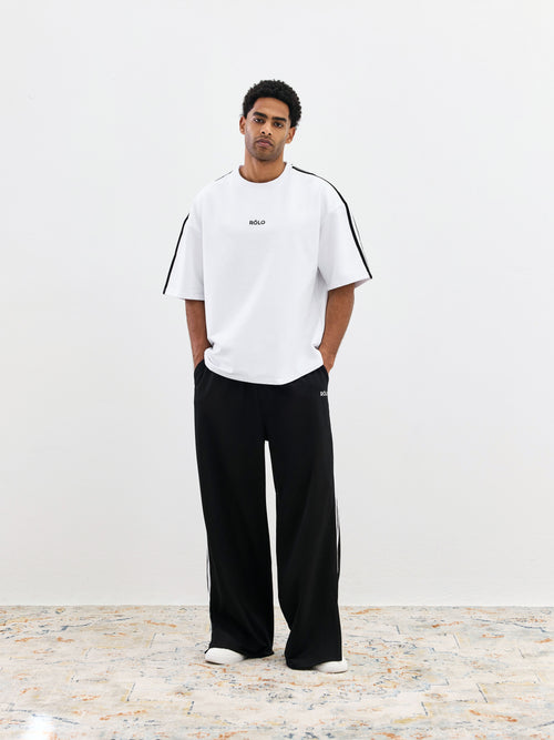 Oversized Crewneck Tee - White & Black