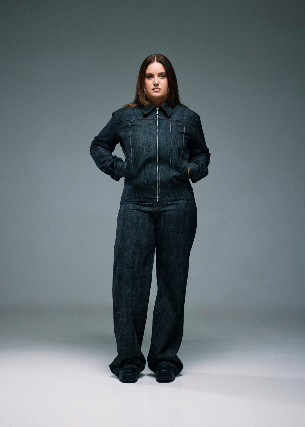 Women’s Dark Wash Denim Shirt