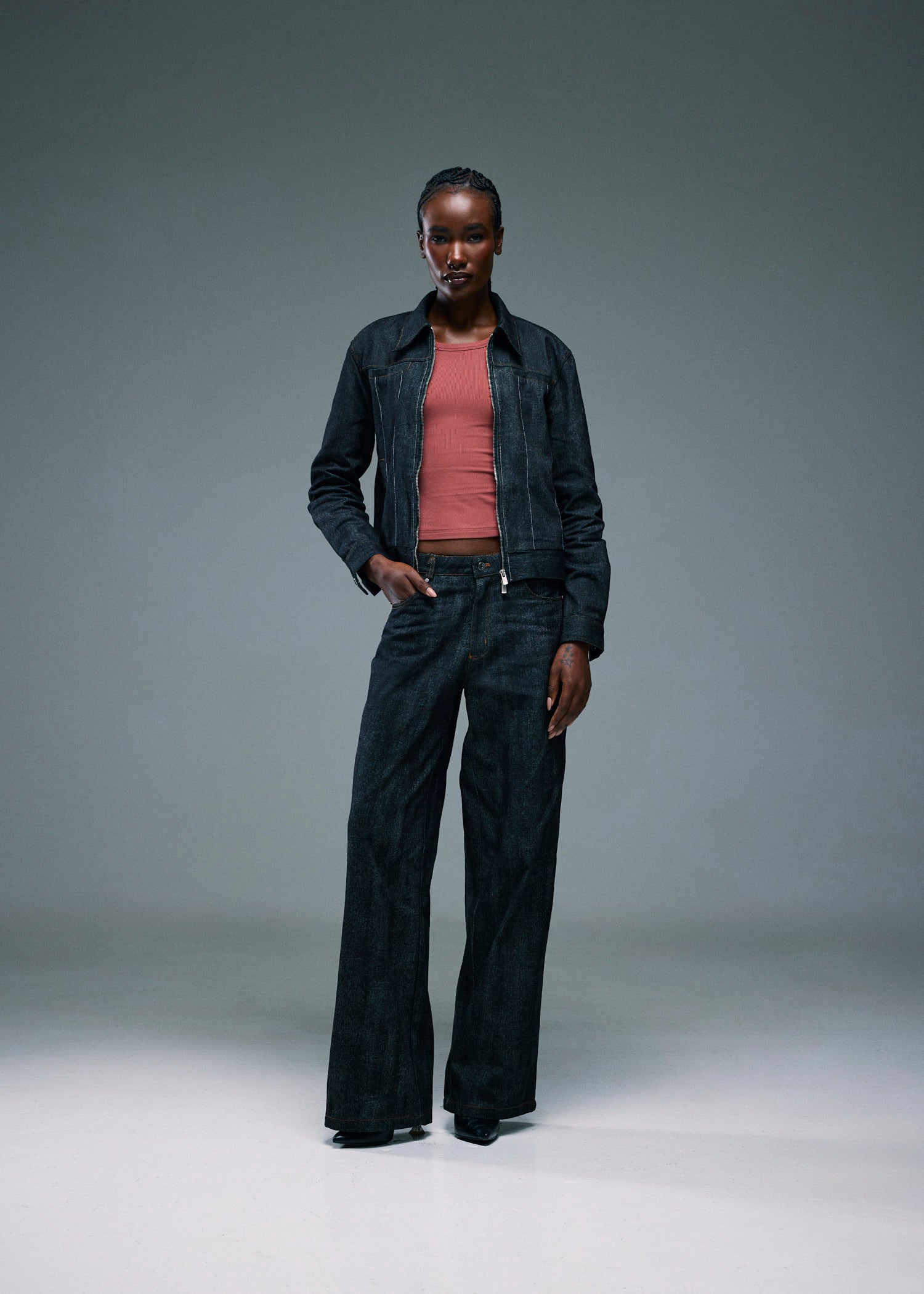 Women’s Dark Wash Denim Shirt