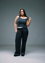 Women’s Ribbed Tank Top - Charcoal