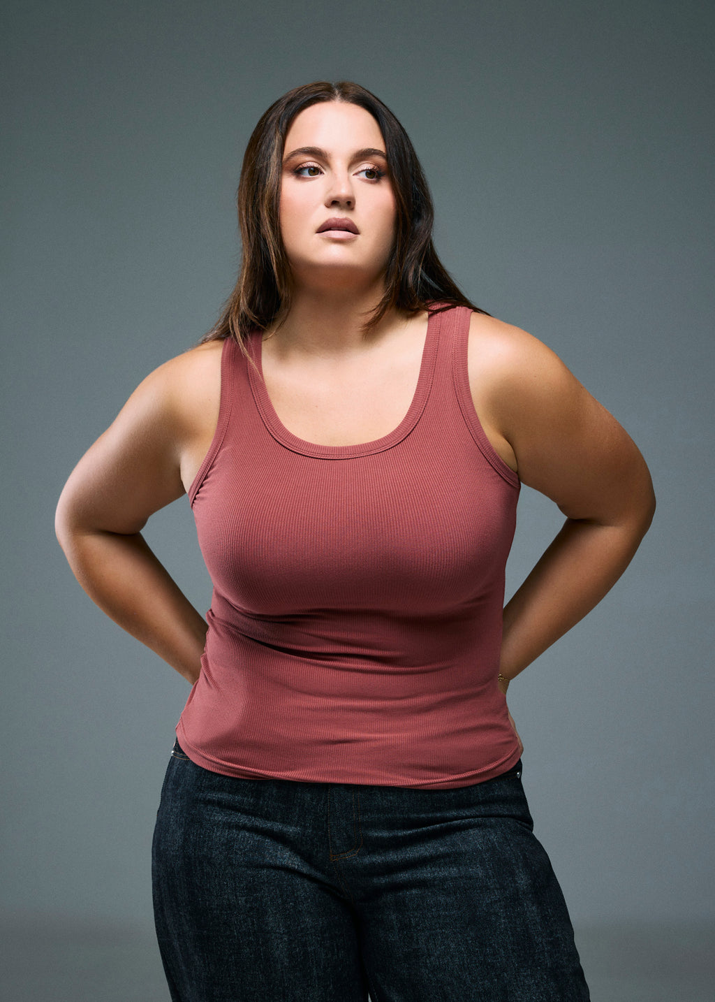 Women’s Ribbed Tank Top - Brick