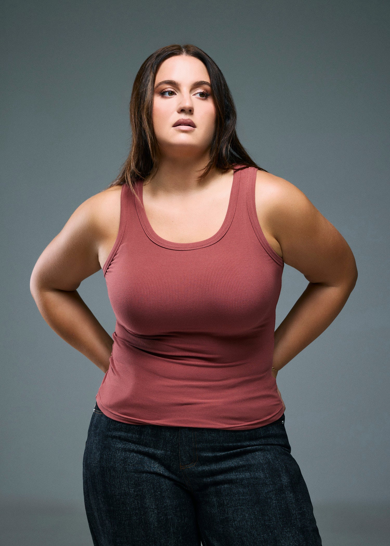 Women’s Ribbed Tank Top - Brick