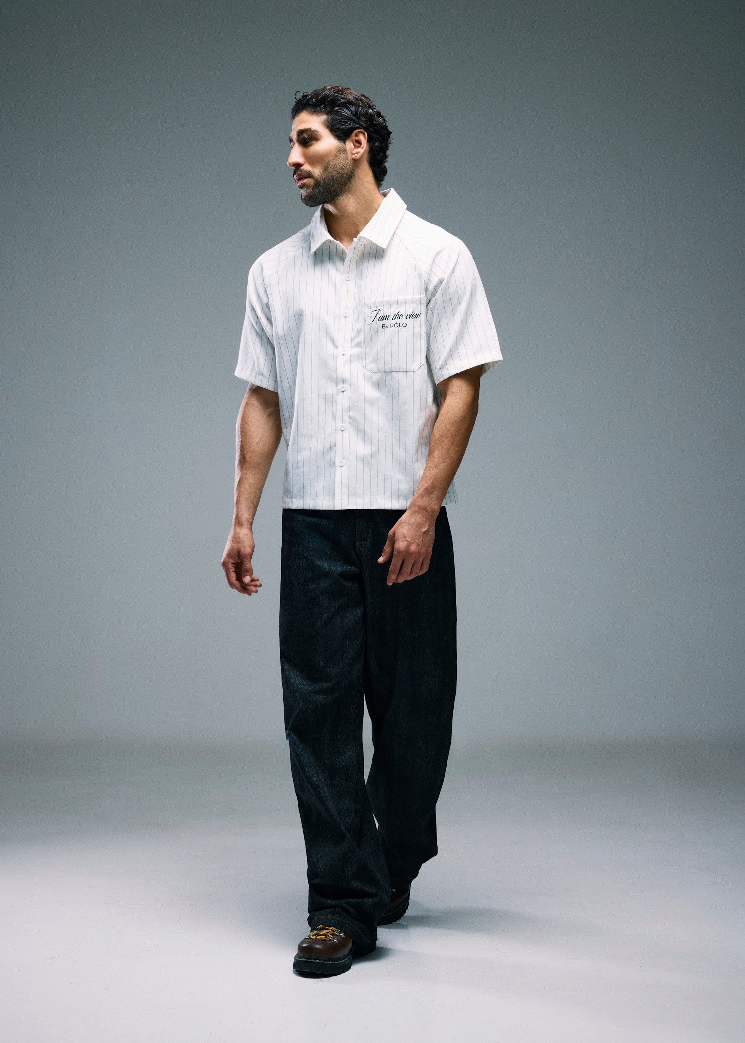 Men’s Short Sleeve Stripe Shirt - Off White