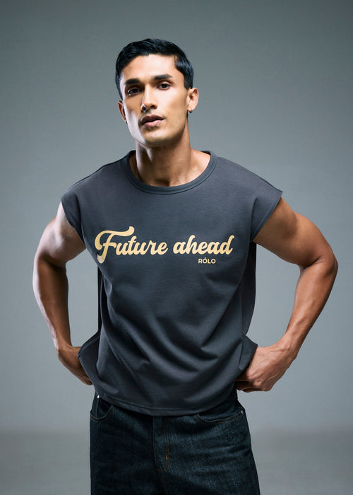 Men’s Cropped T-Shirt - Dark Grey