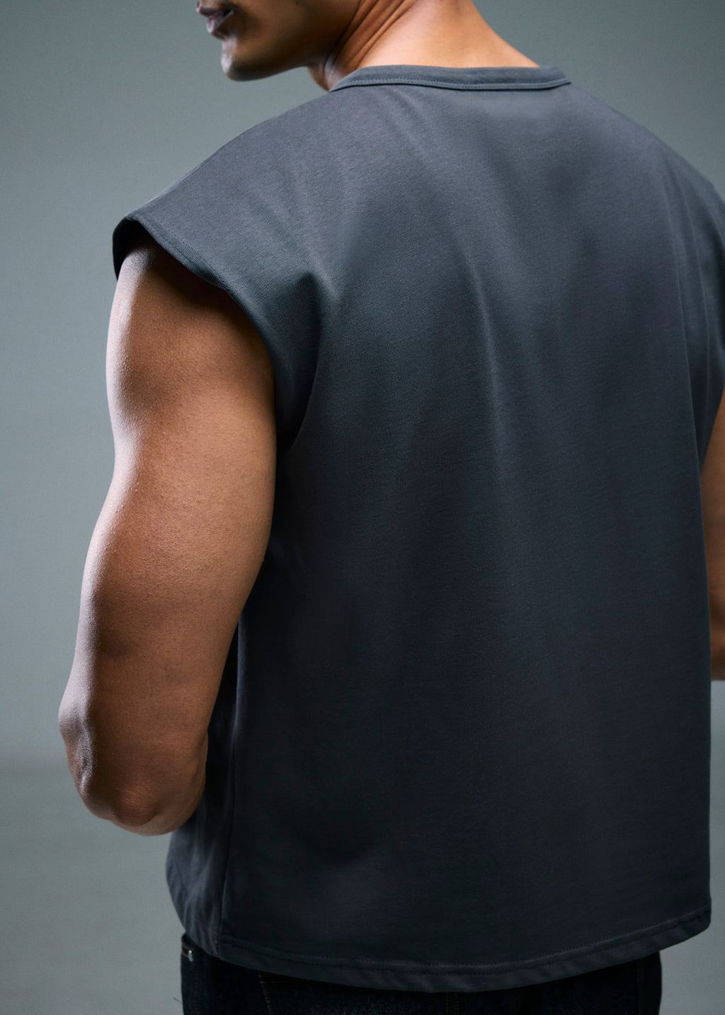 Men’s Cropped T-Shirt - Dark Grey