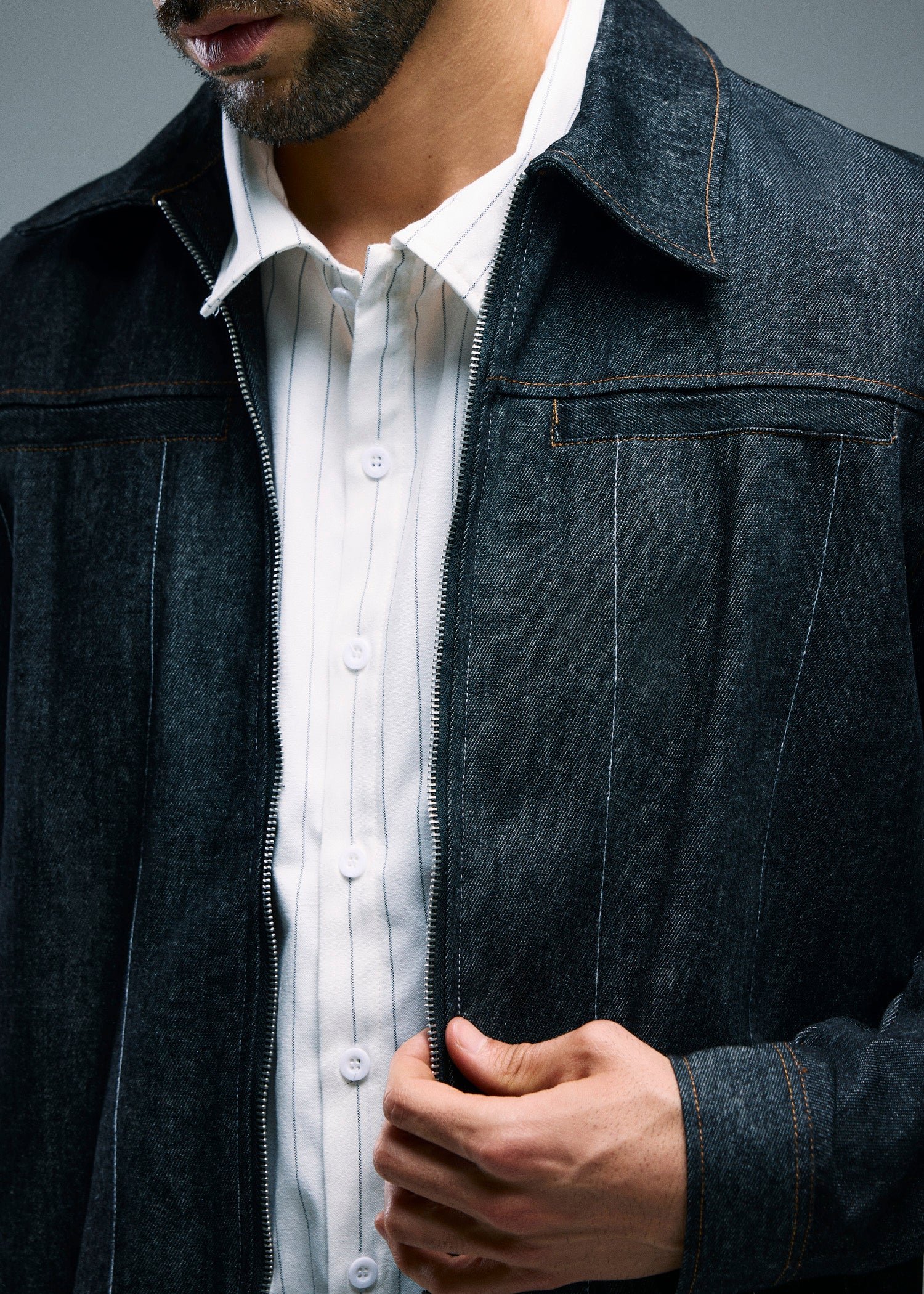 Men’s Dark Wash Denim Shirt