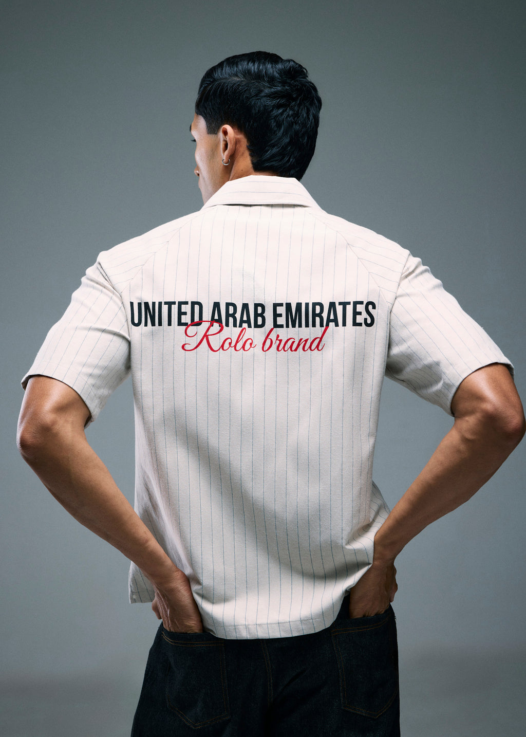 Men’s Short Sleeve Stripe Shirt - Beige