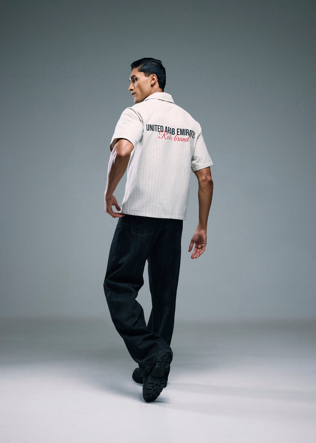 Men’s Short Sleeve Stripe Shirt - Beige