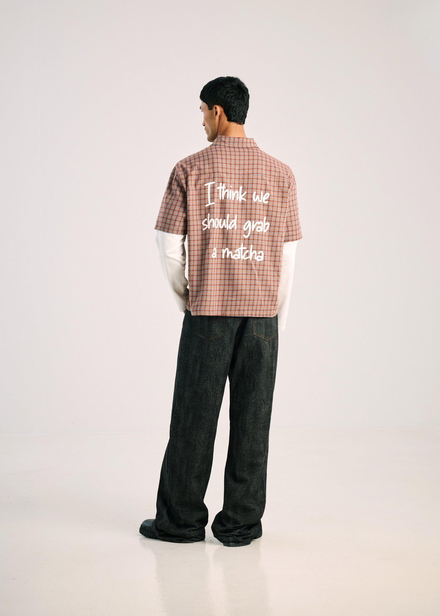 Short Sleeve Button-Up Shirt - Brown