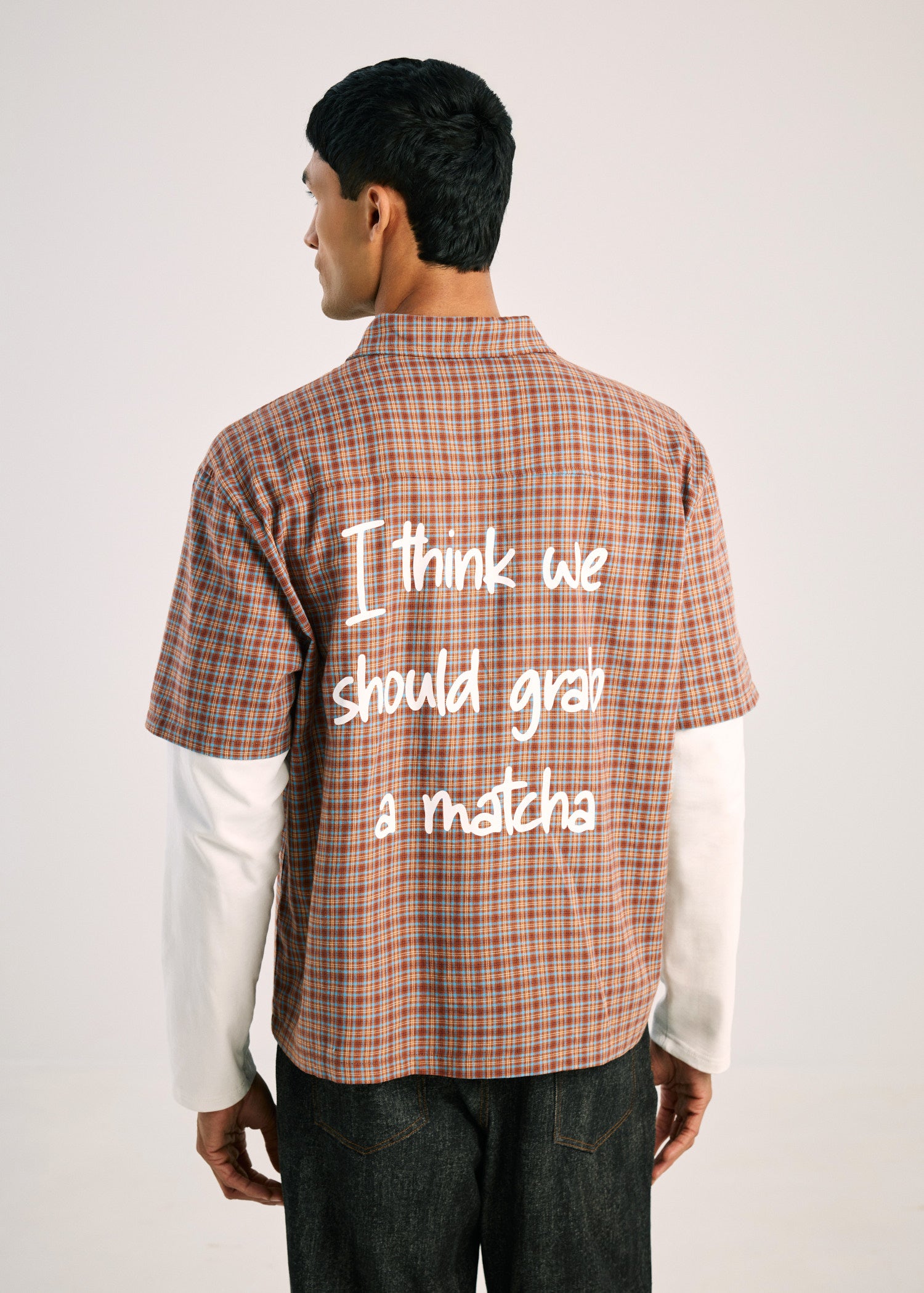 Short Sleeve Button-Up Shirt - Brown