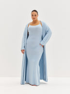 Women’s Soft Lounge Maxi Cardigan – Dusty Blue