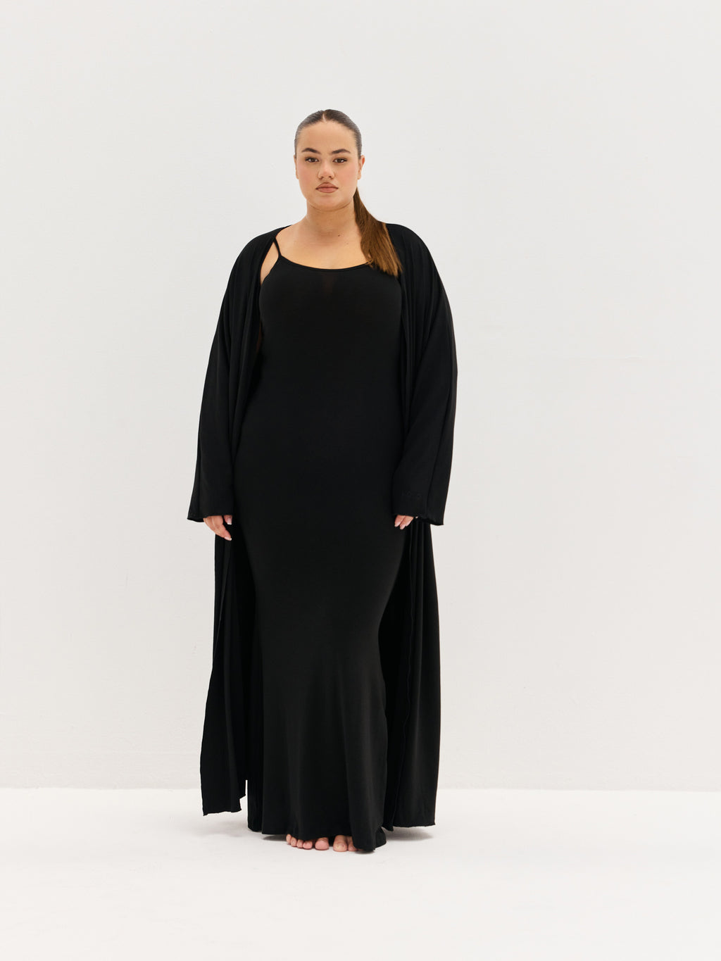 Women’s Soft Lounge Maxi Cardigan – Black