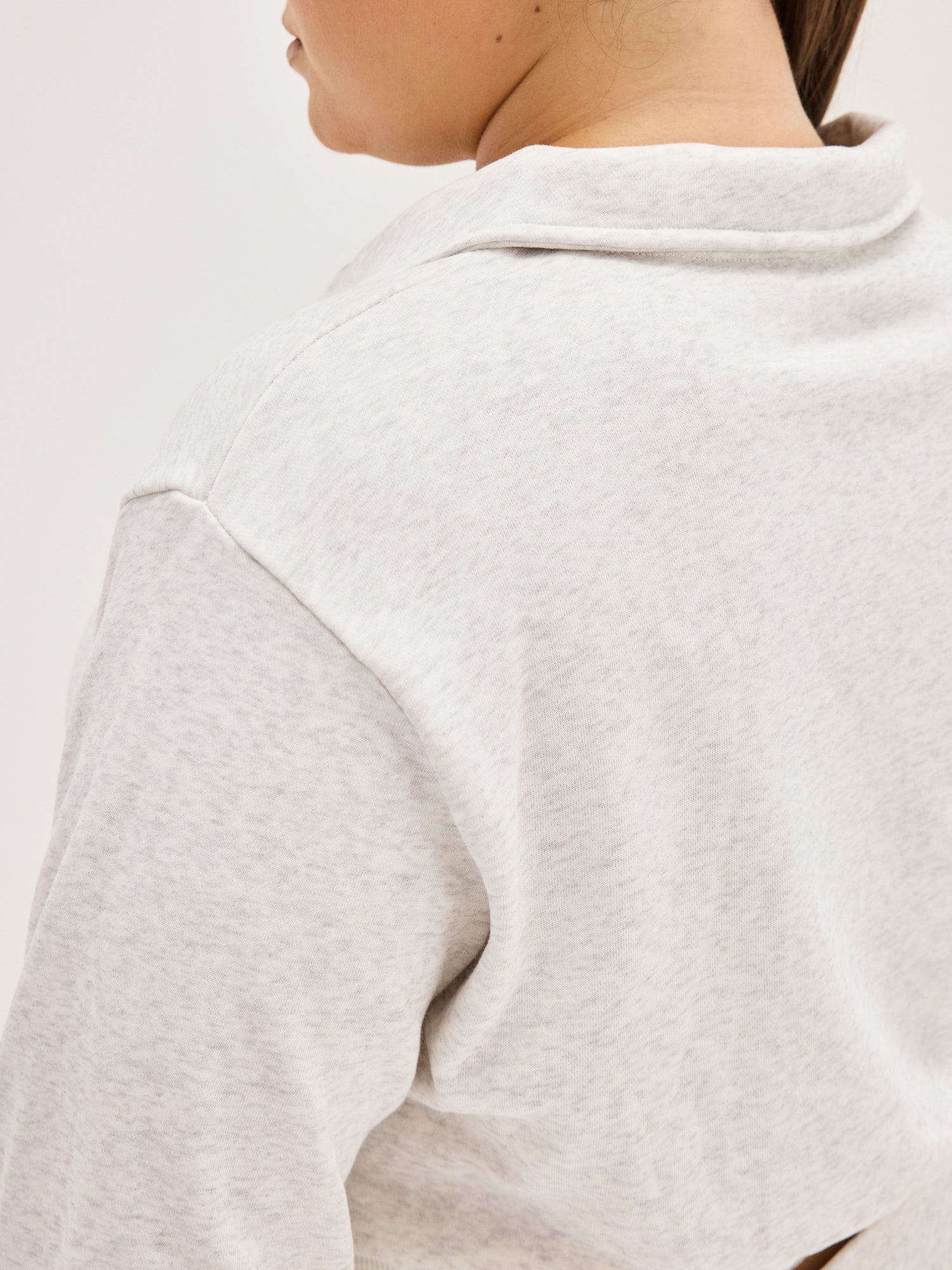 Women's Cropped Long Sleeve Polo - Grey